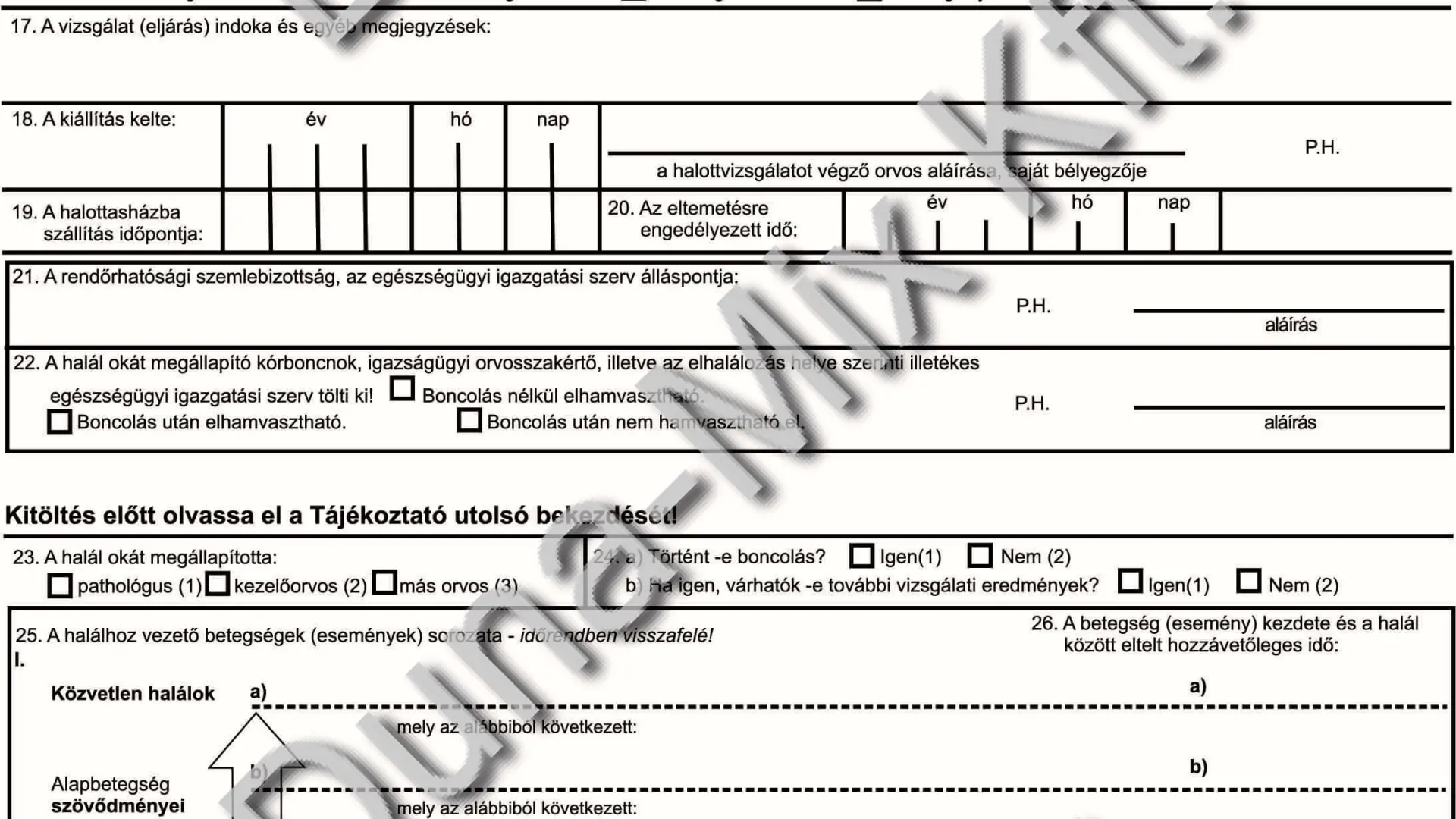 Halottvizsgálati bizonyítvány